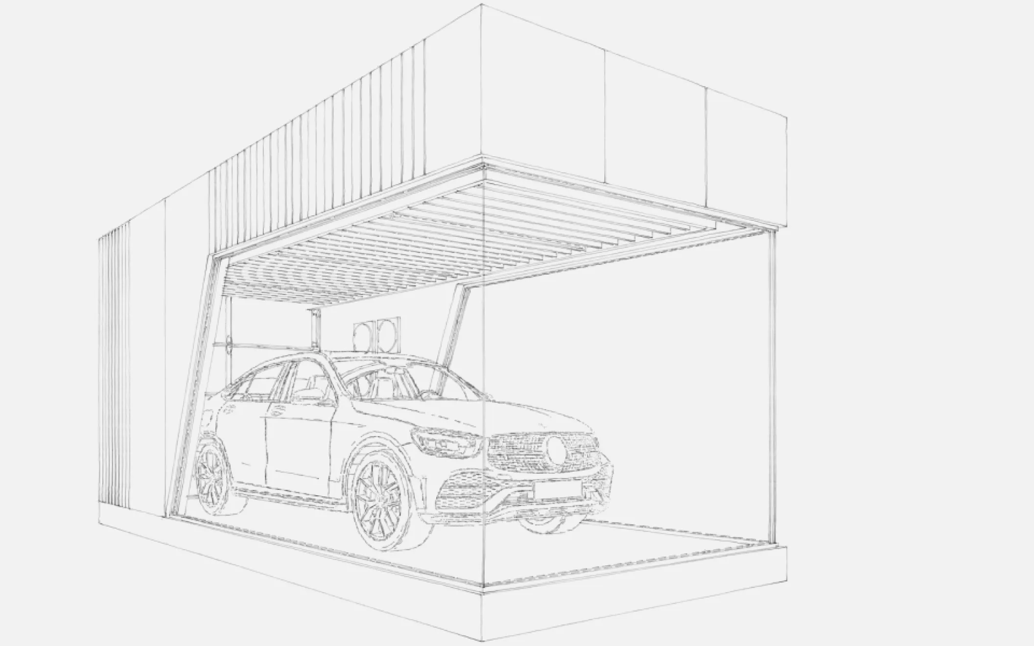 ETA is state-of-the-art single car garage with expansive, secure glass and eco-friendly solutions